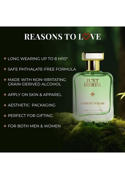 Just Herbs Energising Forest Wood Eau Da Parfum For Men And Women 50 Ml | Long Lasting Body Spray Unisex Perfume