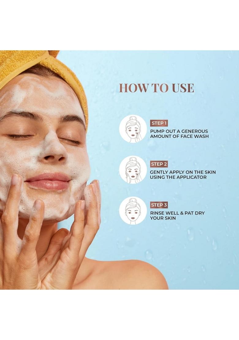 Just Herbs Brightening Foaming Face Wash With Vitamin C, Papaya And Lemon For Dark Spot Reduction Clear Skin