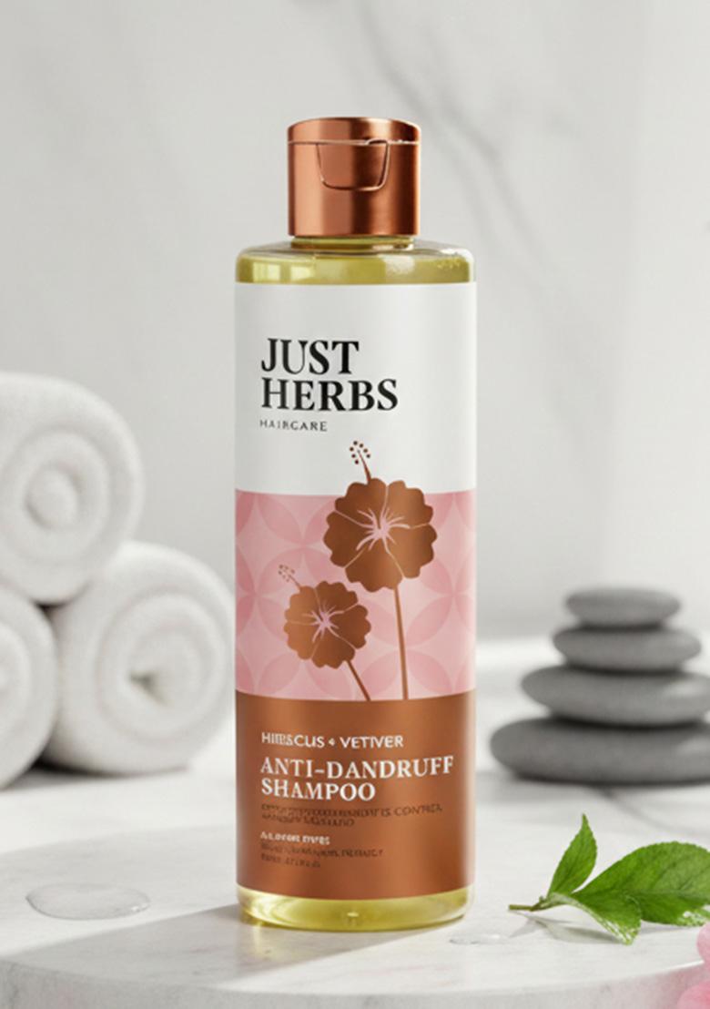 Just Herbs Ayurvedic Anti-Dandruff Shampoo | Natural For Dry Scalp Clears Dandruff Sulphate & Paraben Free