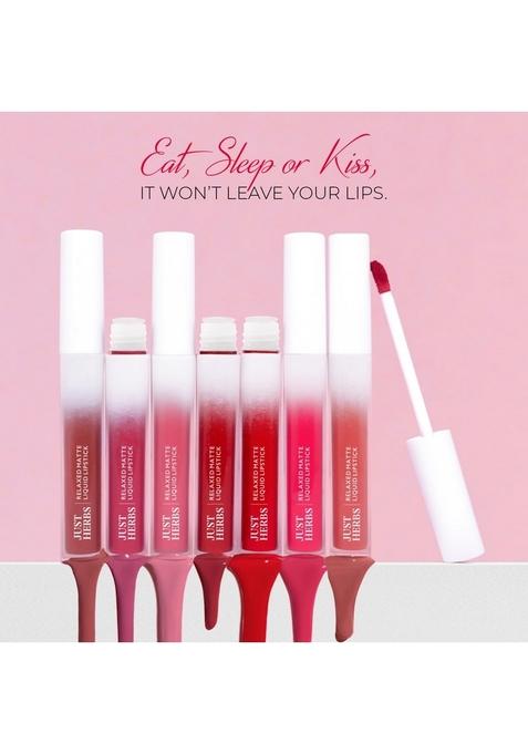 Just Herbs Relaxed Matte Liquid Lipstick Lip Colour For Women, Nourishing & Long Lasting Lipsticks 4 Ml