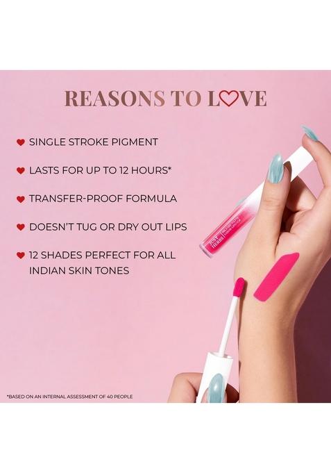 Just Herbs Relaxed Matte Liquid Lipstick Lip Colour For Women, Nourishing & Long Lasting Lipsticks 4 Ml