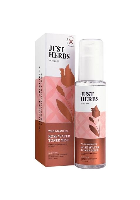 Just Herbs Ayurvedic Gulab Jal/Rose Water Spray Facial Mist Toner For Glowing Skin, Pores Minimising - Men & Women 100Ml