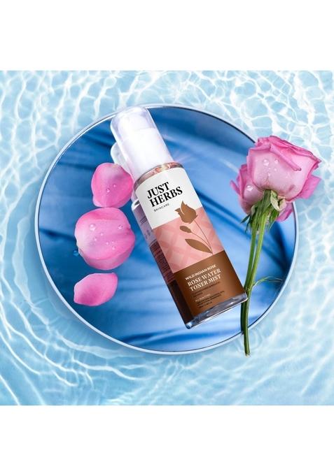 Just Herbs Ayurvedic Gulab Jal/Rose Water Spray Facial Mist Toner For Glowing Skin, Pores Minimising