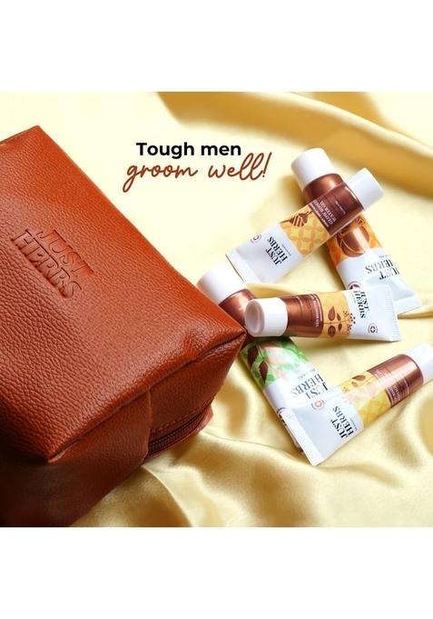 Just Herbs 7 Days Face Care Pack Skincare Essentials Combo With Facewash | Honey Facial Gel Exfoliating Herbal Massage Cream And Anti Blemish Perfect For Gifting Travel Kit Set Men