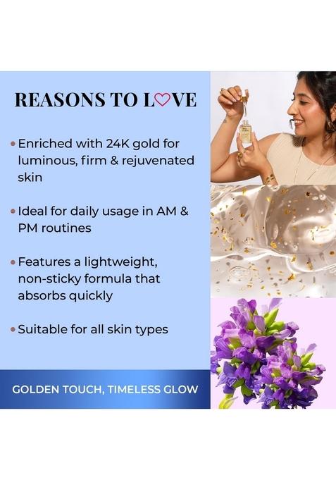 Just Herbs Face Serum | 24K Gold, Bakuchiol Anti-Ageing For Women Instant Hydration