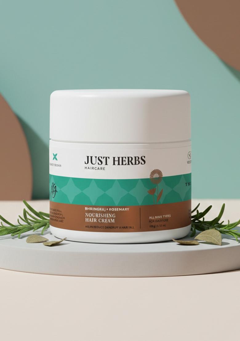 Just Herbs Nourishing Hair Cream For Men & Women With Bhringraj Rosemary, Helps Reduce Dandruff And Hairfall 100 G