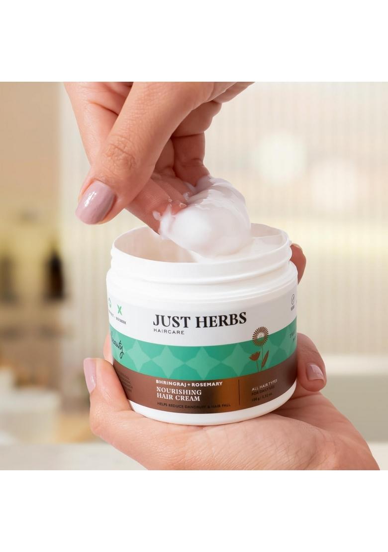 Just Herbs Nourishing Hair Cream For Men & Women With Bhringraj Rosemary, Helps Reduce Dandruff And Hairfall 100 G