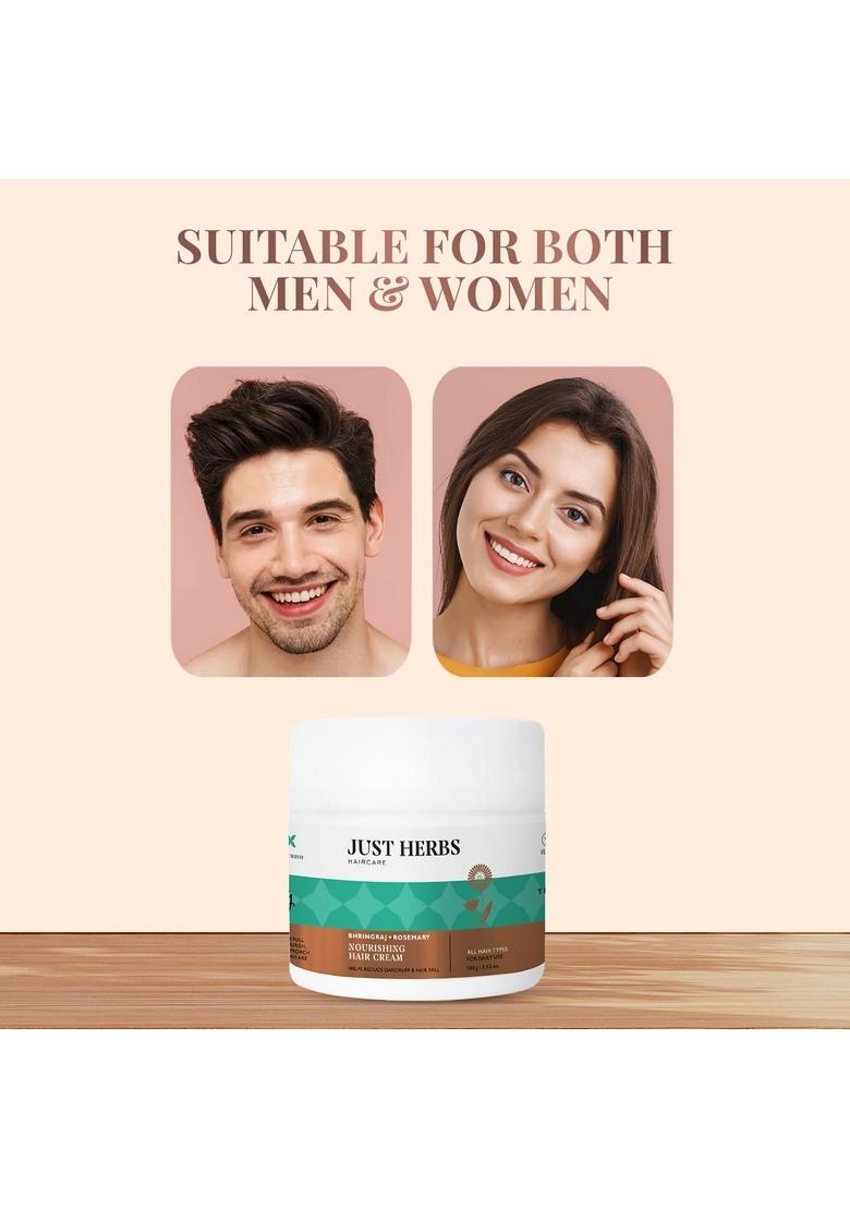Just Herbs Nourishing Hair Cream For Men & Women With Bhringraj Rosemary, Helps Reduce Dandruff And Hairfall 100 G