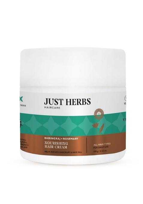 Just Herbs Nourishing Hair Cream For Men & Women With Bhringraj Rosemary, Helps Reduce Dandruff And Hairfall 100 G