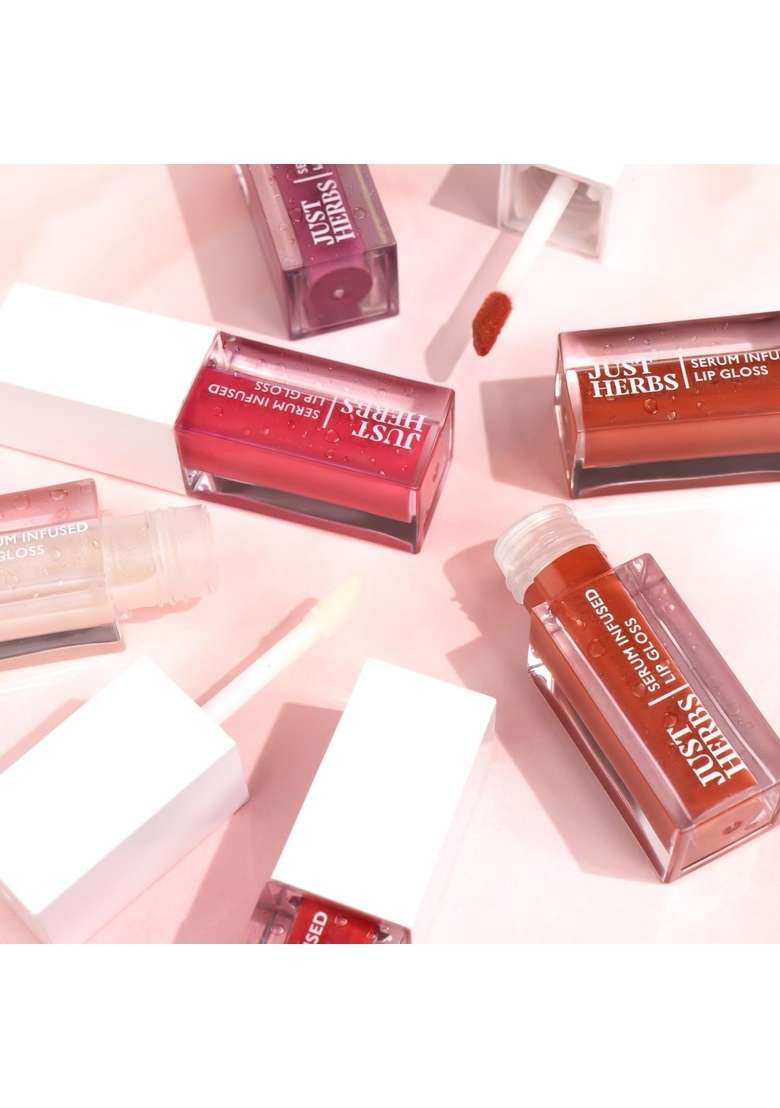 Just Herbs Serum Infused Lip Gloss For Women, Lightweight Non-Sticky High Glossy Moisturizing And Hydrating 3 Ml - Indya