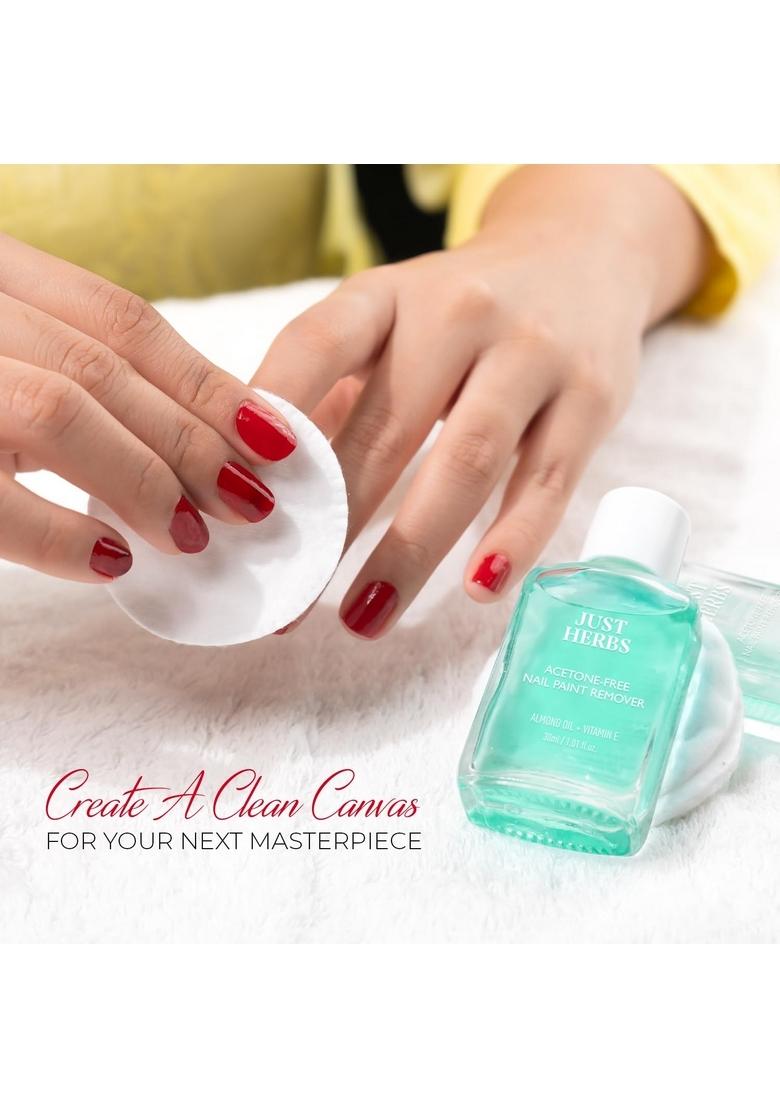 Just Herbs Acetone And Cruelty Free Nail Paint Remover 30 Ml