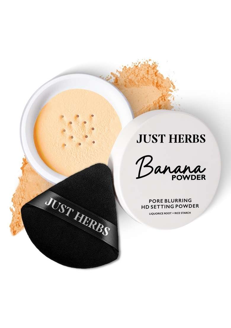 Just Herbs Hd Makeup Setting Powder With Liquorice Root & Rice Starch (Banana, 15 G) - Indya