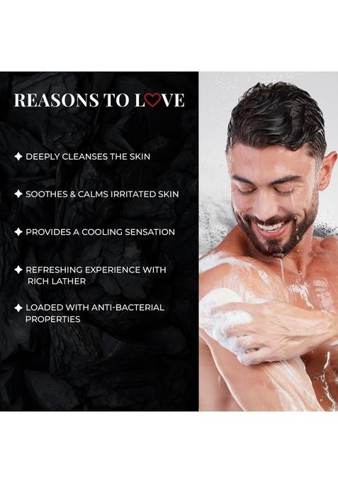 Just Herbs Deep Cleansing Cooling Body Wash With Mint And Activated Charcoal For Men Women 300 Ml