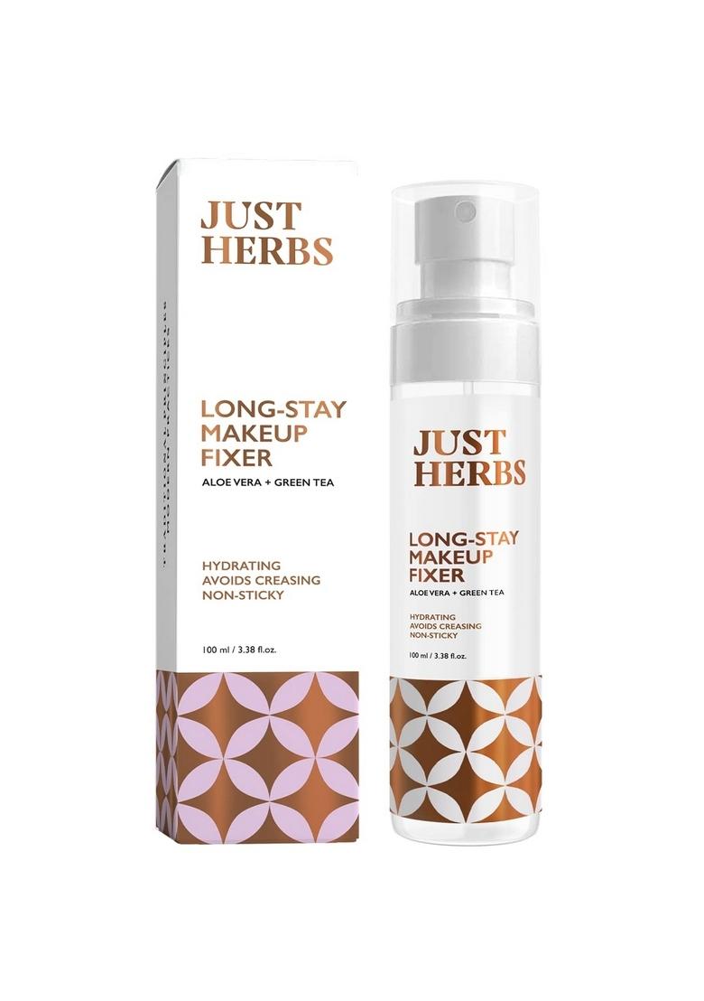 Just Herbs Long Stay Non Sticky Makeup Fixer, Setting Spray For Face With Aloevera And Green Tea 100 Ml