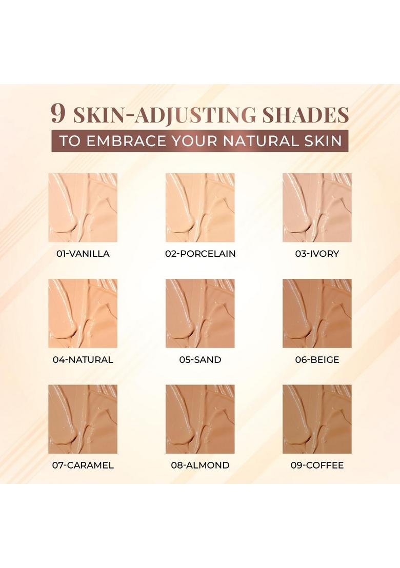 Just Herbs Medium To Full Coverage Liquorice Root And Sandalwood Longwear Weightless Foundation For Face Makeup 40 Ml