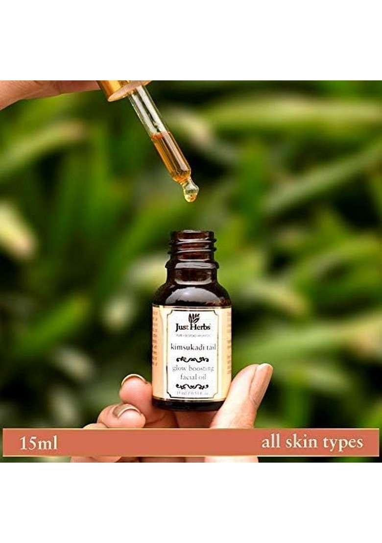 Just Herbs Ayurvedic Kimsukadi Tail For Dark Spots, Pigmentation & Glowing Skin - Sls Paraben Free Facial Oil All Types 30 Ml - Indya
