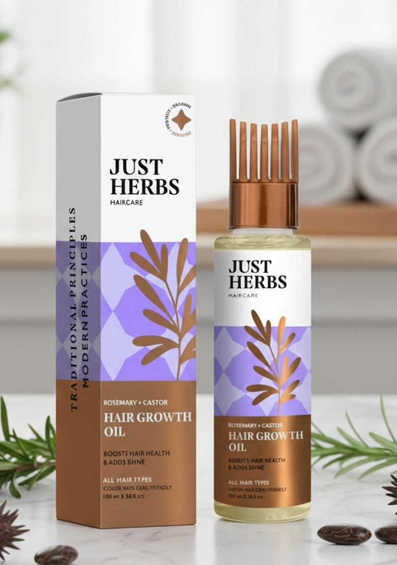 Just Herbs Rosemary Hair Growth Oil Promotes And Reduces Hairfall & Dandruff 100 Ml