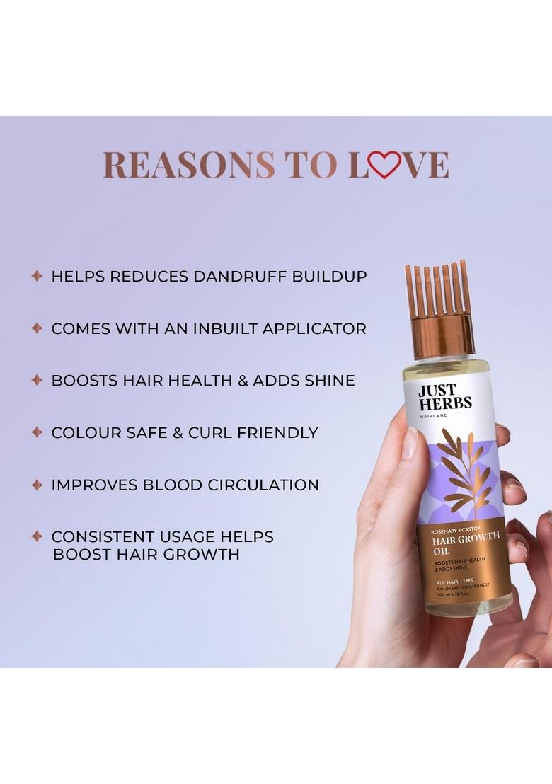 Just Herbs Rosemary Hair Growth Oil Promotes And Reduces Hairfall & Dandruff 100 Ml