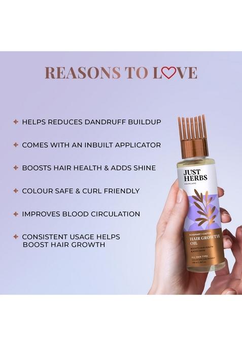 Just Herbs Rosemary Hair Growth Oil Promotes And Reduces Hairfall & Dandruff 100 Ml