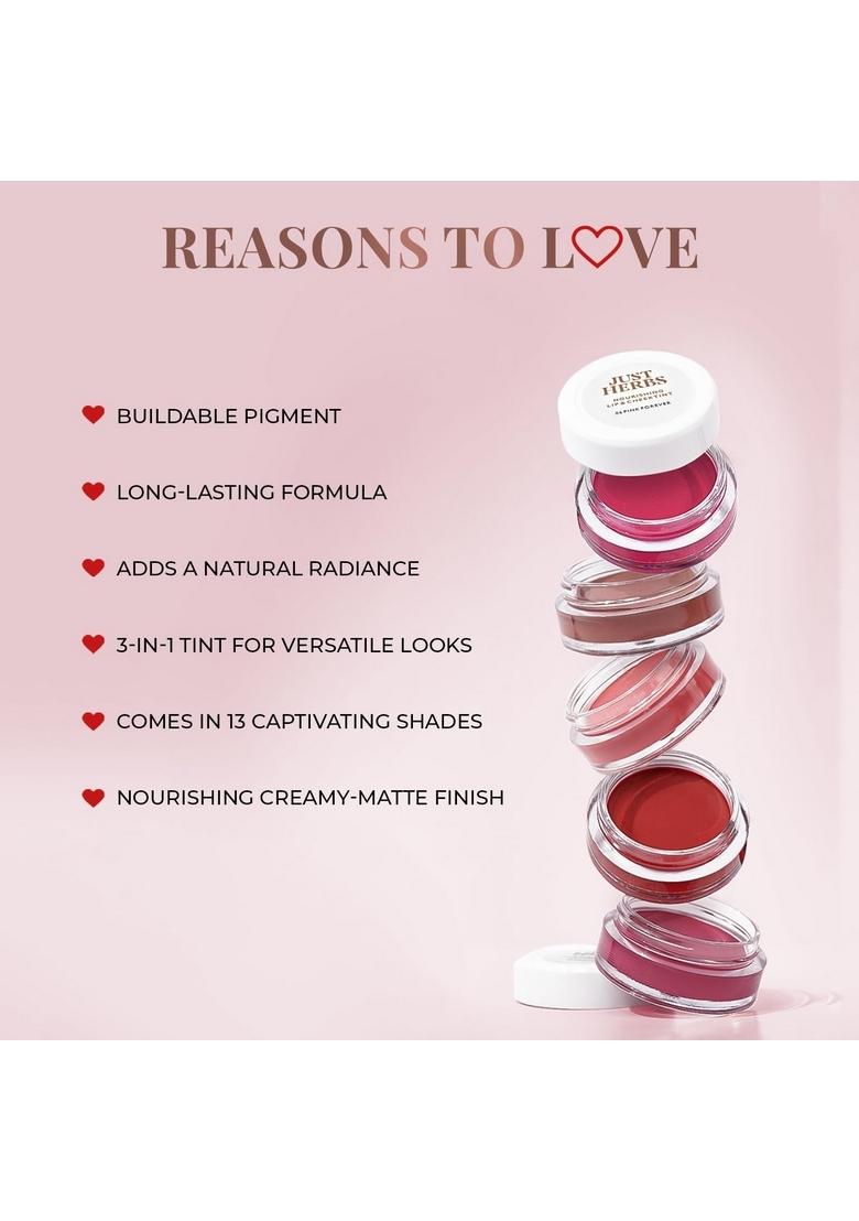 Just Herbs Ayurvedic, Natural Lip & Cheek Tint, Blush For Women- Sls, Chemical Paraben Free