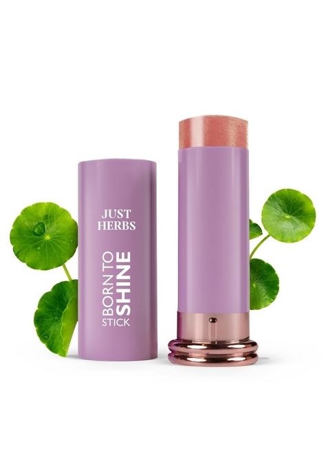 Just Herbs Born To Shimmery Portable | Moisturises & Hydrates Infused With Shea Butter And Cica Single Stroke All Day Long Highlighter For Women
