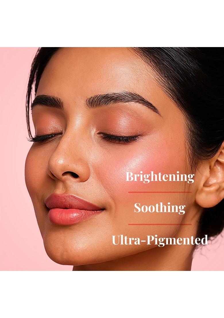 Just Herbs Dewy Glow Blush Stick With Shea Butter & Cica For Eyes Cheeks And Lips Women