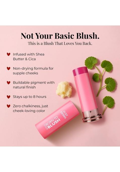 Just Herbs Dewy Glow Blush Stick With Shea Butter & Cica For Eyes Cheeks And Lips Women