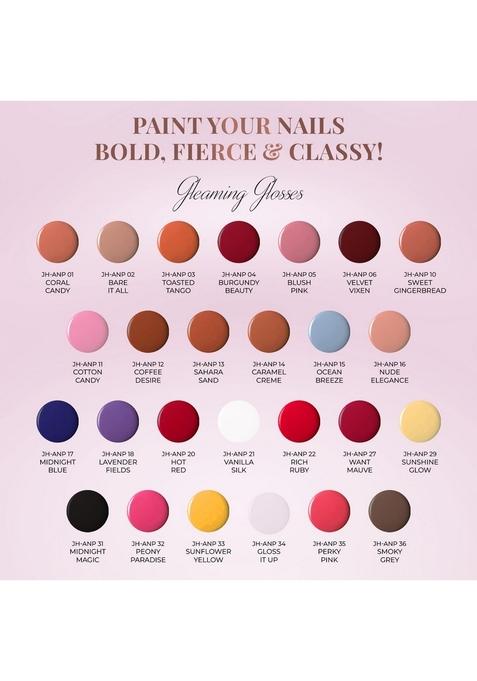 Just Herbs Nail Polish 12 Chemical Free Formula Quick Dry, Glossy Finish And Long Lasting Paints