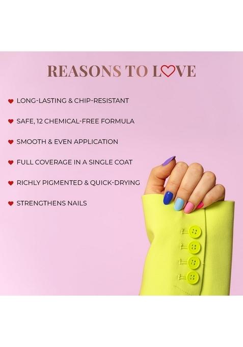 Just Herbs Nail Polish 12 Chemical Free Formula Quick Dry, Glossy Finish And Long Lasting Paints