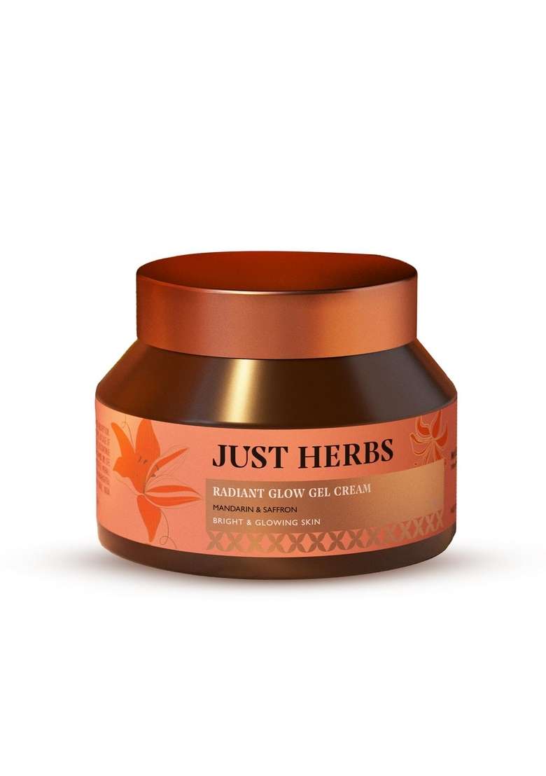 Just Herbs Radiant Glow Gel Cream | For Bright & Glowing Skin 72H Moisture Lock, Instant 200% Hydration Revives Dull Clinically Tested - 50Ml - Indya