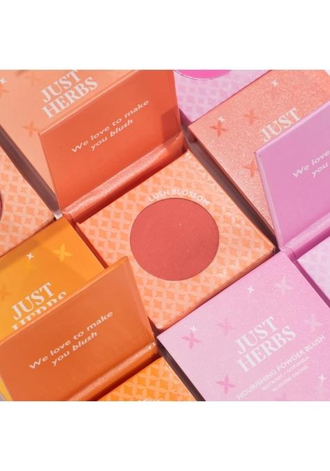 Just Herbs Nourishing Powder Blush Infused With Beetroot & Gotukola Highly Pigmented, Buildable Suitable For All Skin Tones