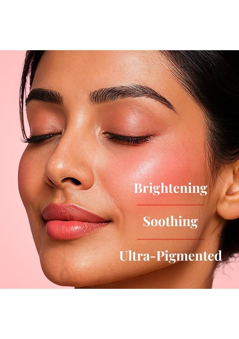 Just Herbs Dewy Glow Blush Stick With Shea Butter & Cica For Eyes Cheeks And Lips Women