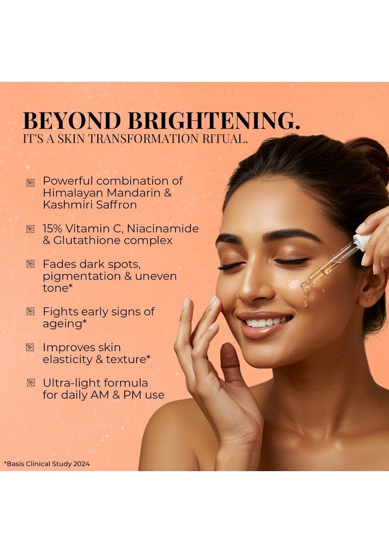 Just Herbs Radiant Glow Face Serum | Vitamin C For Women 15% C, Niacinamide & Glutathione Complex Skin In 28 Days Fights Signs Of Ageing Clinically Proven