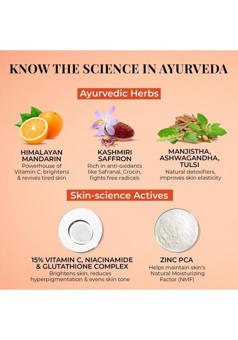 Just Herbs Radiant Glow Face Serum | Vitamin C For Women 15% C, Niacinamide & Glutathione Complex Skin In 28 Days Fights Signs Of Ageing Clinically Proven