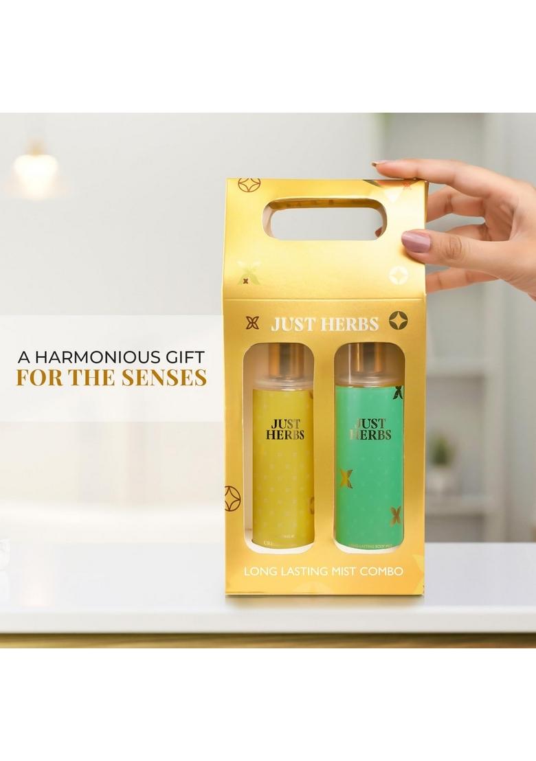 Just Herbs Body Mist Spray For Men And Women With Long Lasting Fragrance Perfume Combo Gift Set