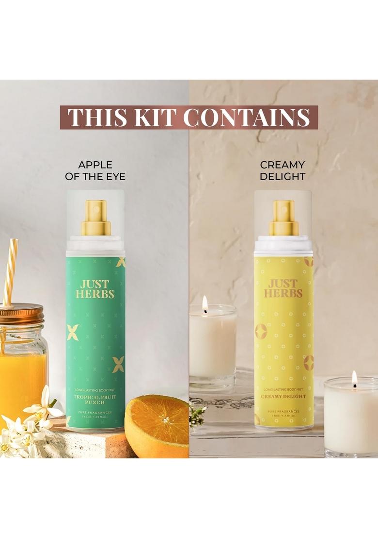Just Herbs Body Mist Spray For Men And Women With Long Lasting Fragrance Perfume Combo Gift Set