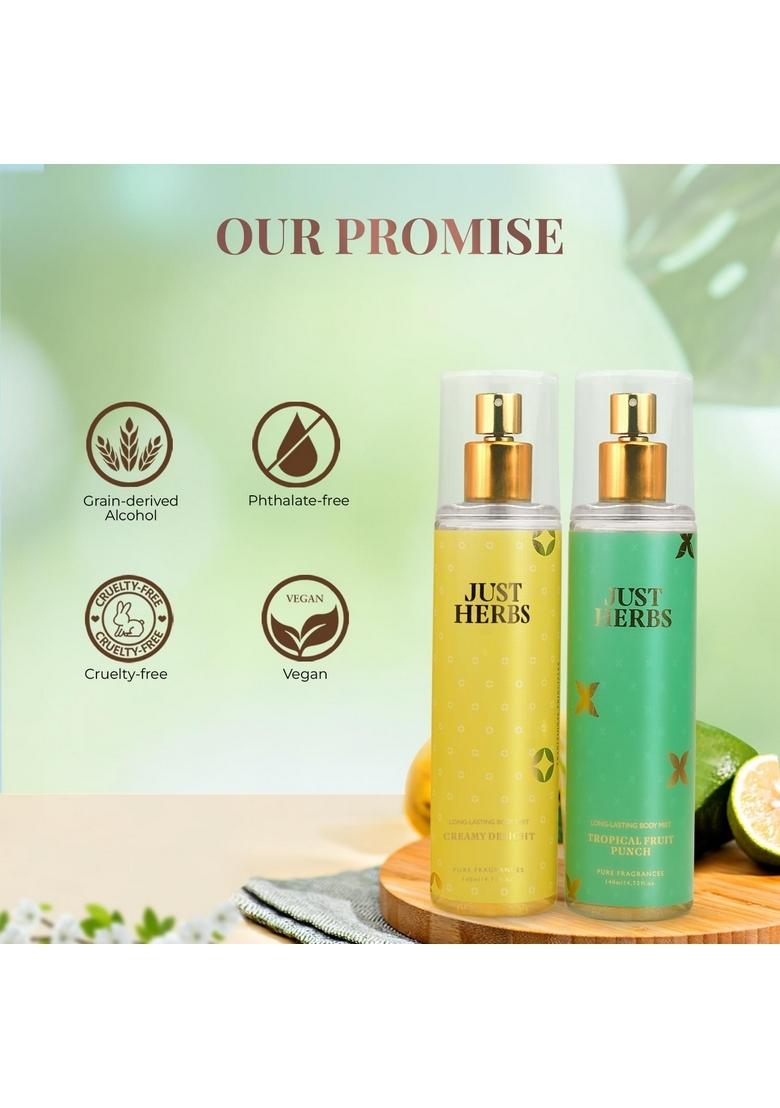 Just Herbs Body Mist Spray For Men And Women With Long Lasting Fragrance Perfume Combo Gift Set