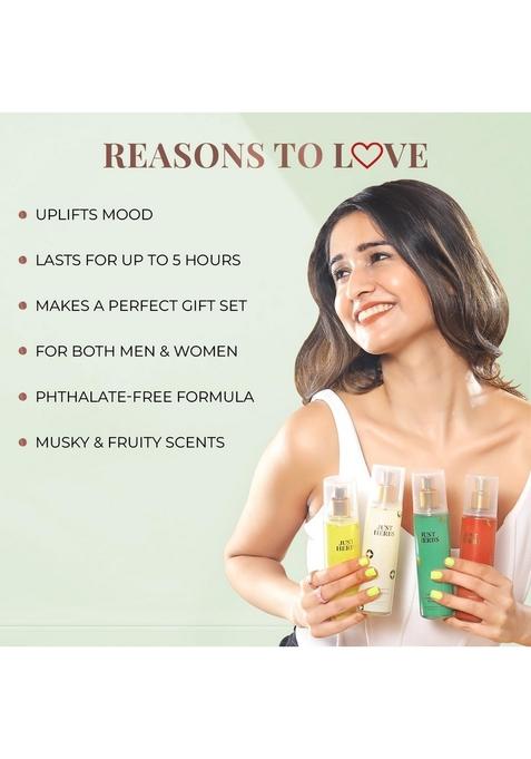 Just Herbs Body Mist Spray For Men And Women With Long Lasting Fragrance Perfume Combo Gift Set