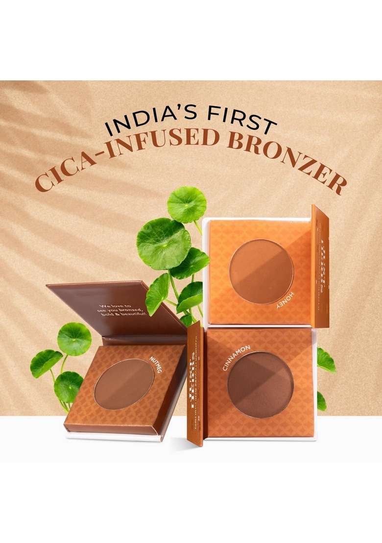 Just Herbs Nourishing Pressed Bronzer Liquorice + Cica For Face Makeup 3.5G - Indya