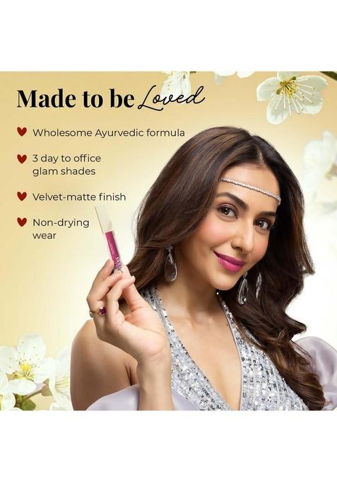 Just Herbs Ayurvedic Liquid Lipstick Kit Set Of 3 With Long Lasting, Hydrating & Lightweight Lip Colour, Full Size