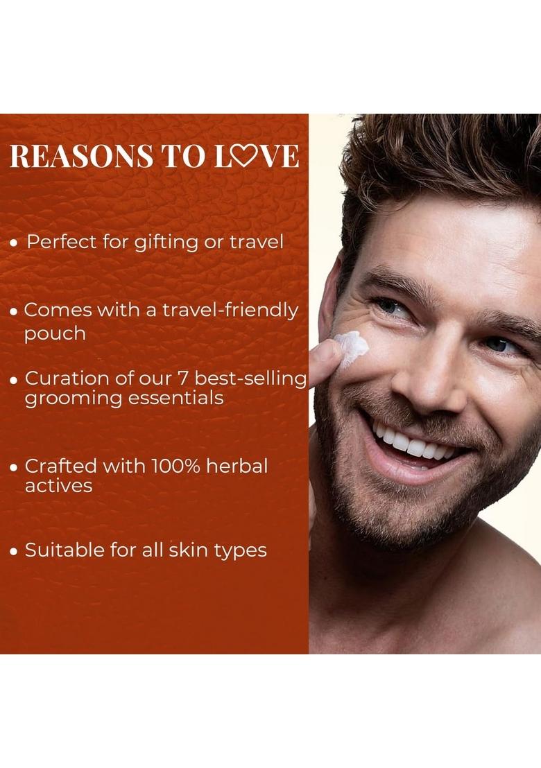 Just Herbs 7 Days Face & Body Care Pack Skincare Essentials Combo With Facewash | Honey Gel Herbal Massage Cream Anti Blemish Wash And Lotion Perfect For Gifting Travel Kit Set Men