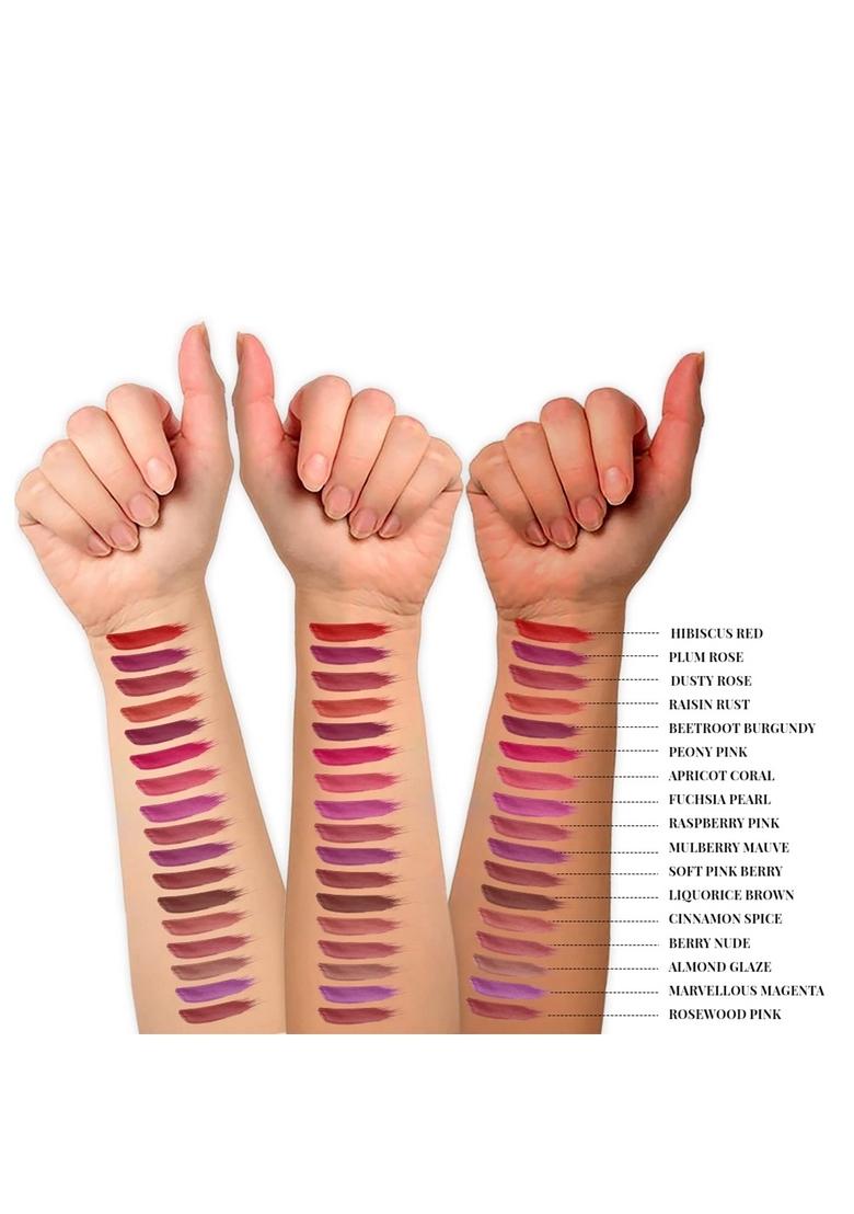 Just Herbs Ayurvedic Creamy Matte Long Lasting Liquid Lipstick, Lightweight & Hydrating Lip Colour With Liquorice Sweet Almond Oil