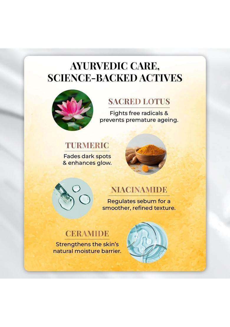 Just Herbs 2-In-1 Serum Sunscreen | Spf 50 Pa++++ Broad Spectrum Uva/B & Blue Light Protection No White Cast Brightens Protects Turmeric Sacred Lotus Dewy Finish