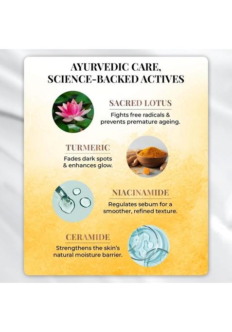 Just Herbs 2-In-1 Serum Sunscreen | Spf 50 Pa++++ Broad Spectrum Uva/B & Blue Light Protection No White Cast Brightens Protects Turmeric Sacred Lotus Dewy Finish