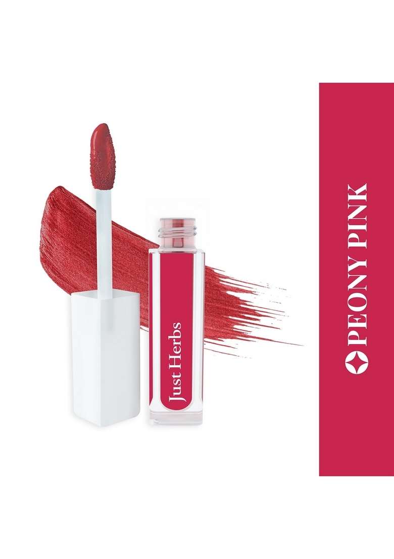 Just Herbs Ayurvedic Creamy Matte Long Lasting Liquid Lipstick With Liquorice & Sweet Almond Oil - Peony Pink 2 Ml - Indya