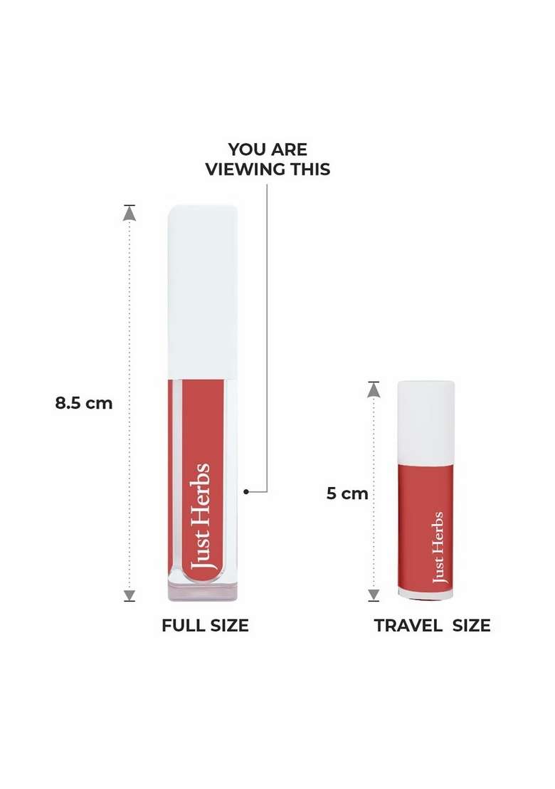 Just Herbs Ayurvedic Creamy Matte Long Lasting Liquid Lipstick With Liquorice & Sweet Almond Oil - Peony Pink 2 Ml - Indya