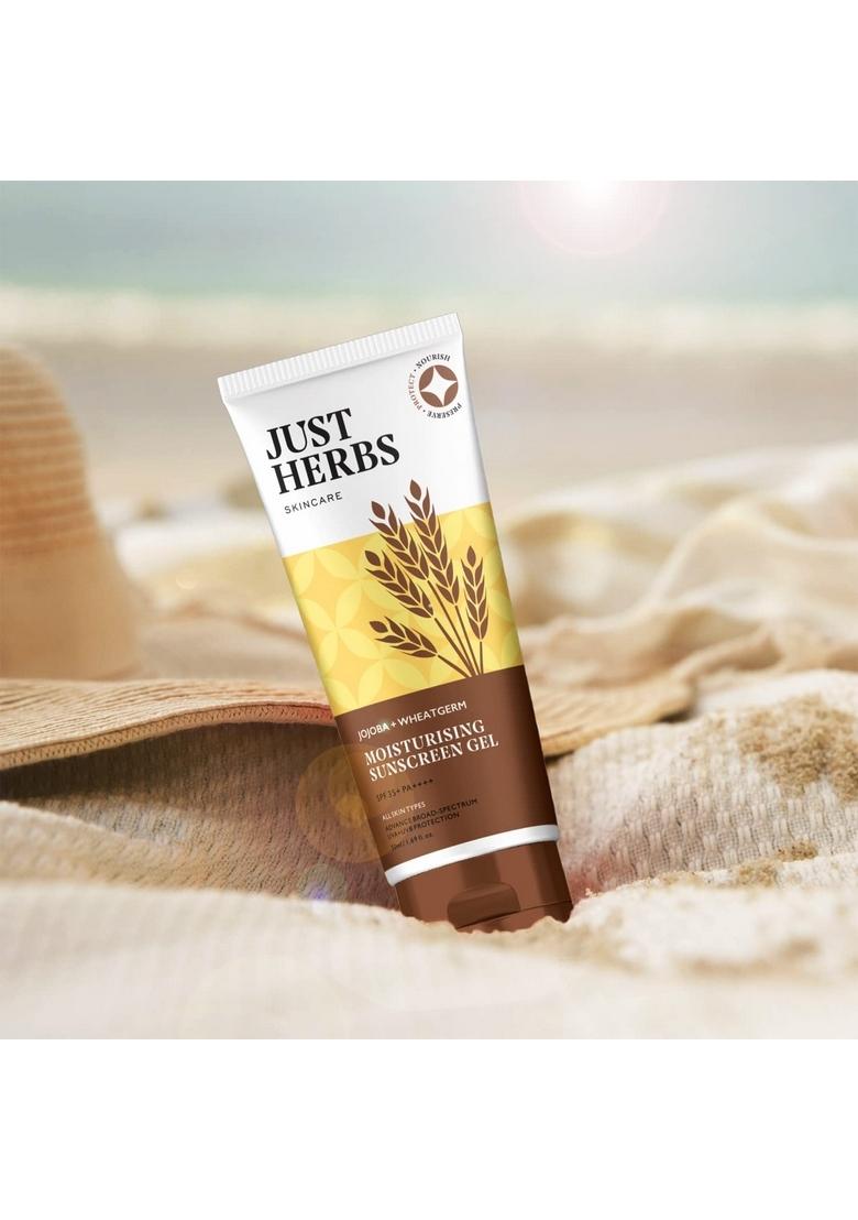 Just Herbs Spf 35+ Nosun Sunscreen For All Skin Types Gel, Lightweight, Broad Spectrum Pa 35++++- 50Ml & Skin-Rejuvenating Ayurvedic Face Wash Cleanser