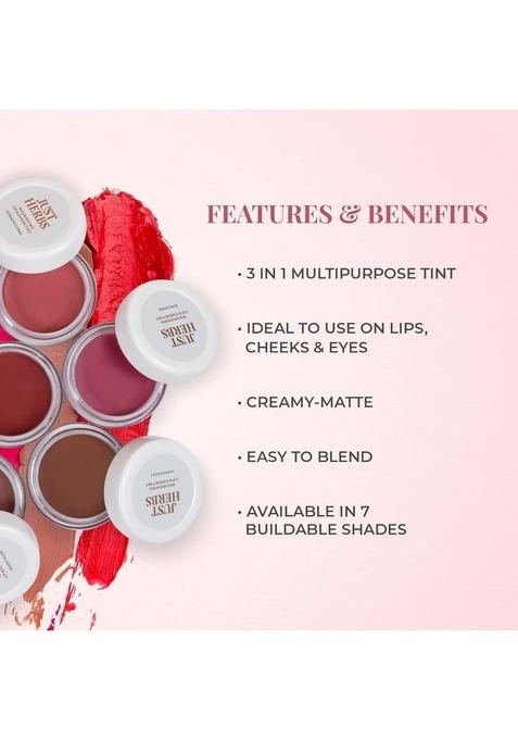 Just Herbs Ayurvedic, Natural Lip & Cheek Tint- 06 Pink Forever(Creamy Matte) Ayurvedic Creamy Matte Lipstick Set38Gm (Pack Of 16)