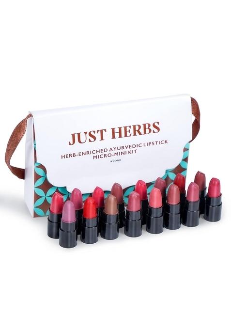 Just Herbs Ayurvedic, Natural Lip & Cheek Tint- 06 Pink Forever(Creamy Matte) Ayurvedic Creamy Matte Lipstick Set38Gm (Pack Of 16)