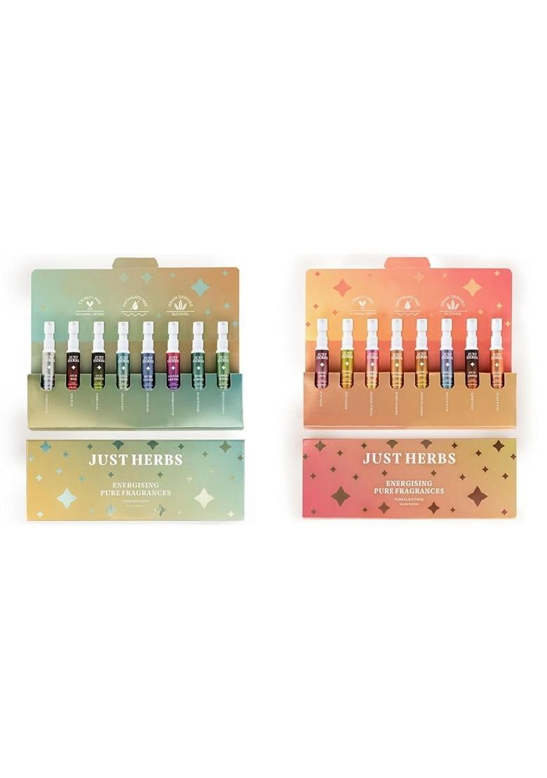 Just Herbs Unisex Adult Liquid Perfumes Trial Set Of 8 X 3Ml Fragrances (Fresh & Woody) Edp Long Lasting Pocket Perfume (Floral Citrus) Combo